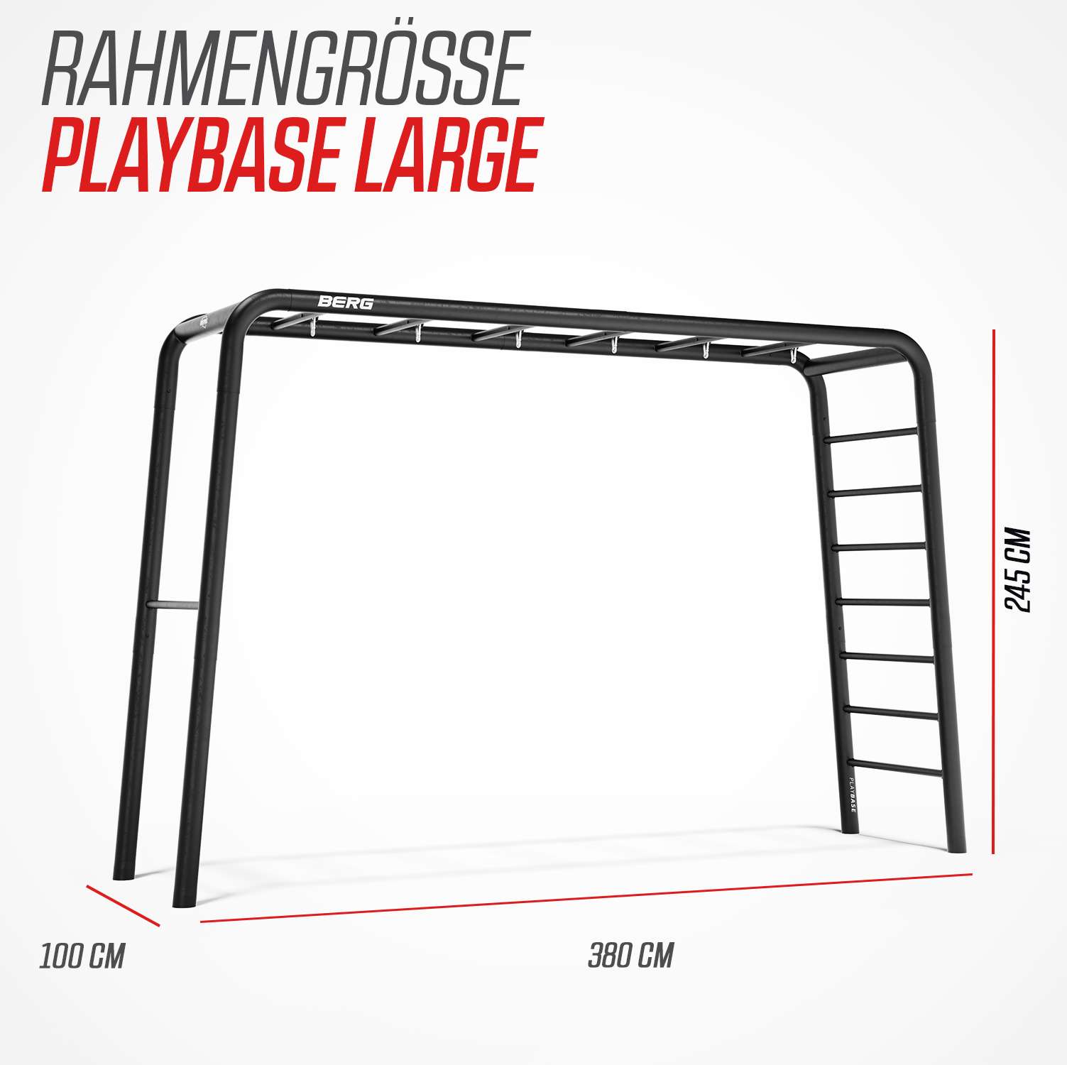 BERG PlayBase 3-in-1 Klettergerüst Large mit Reckstange und Leiter inkl. Babysitz und Nestschaukel BERG PlayBase 3-in-1 Klettergerüst Large mit Reckstange und Leiter inkl. Babysitz und Nestschaukel
